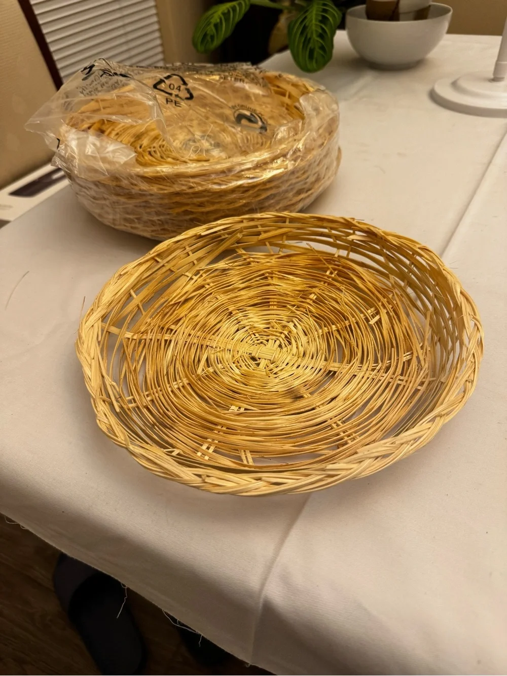 Natural Rattan Woven Round Placemats - Set of 8